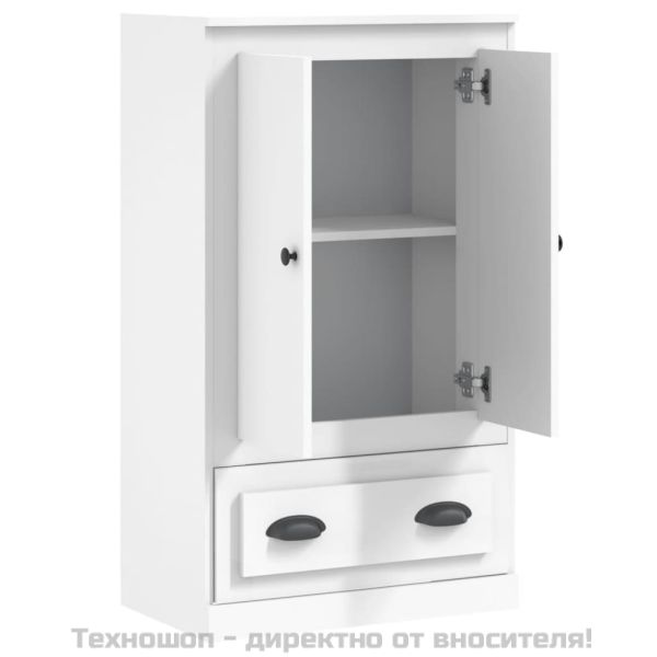 Висок шкаф, бял, 60x35,5x103,5 см, инженерно дърво
