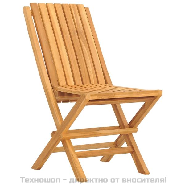 Сгъваеми градински столове, 8 бр, 47x47x89 см, тик масив