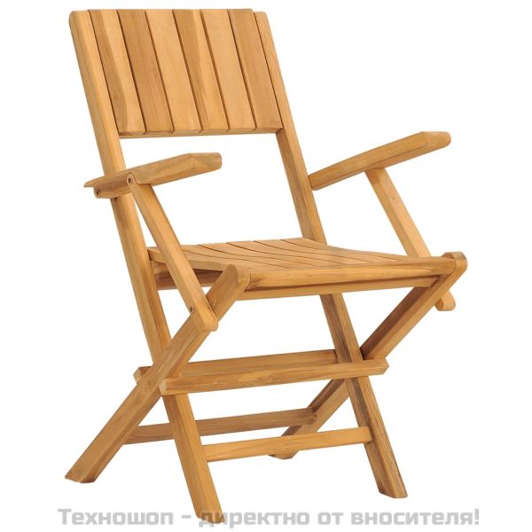 Сгъваеми градински столове, 6 бр, 55x61x90 см, тик масив
