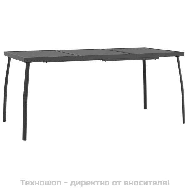 Градински трапезен комплект от 5 части, антрацит, стомана