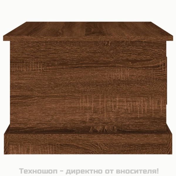 Кафе маса, кафяв дъб, 50x50x35 см, инженерно дърво