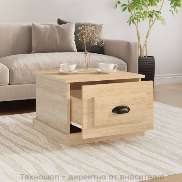 Кафе маса, дъб сонома, 50x50x35 см, инженерно дърво