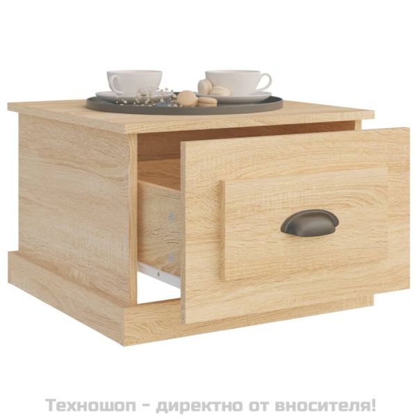 Кафе маса, дъб сонома, 50x50x35 см, инженерно дърво