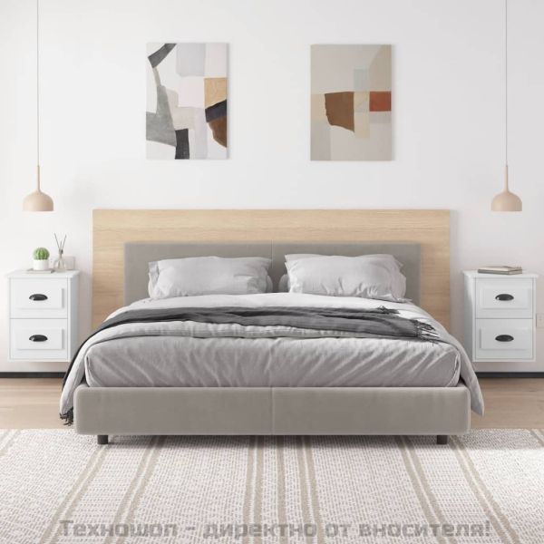 Нощни шкафчета за стенен монтаж, 2 бр, бели, 41,5x36x53 см