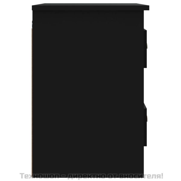 Нощно шкафче за стенен монтаж, черно, 41,5x36x53 см