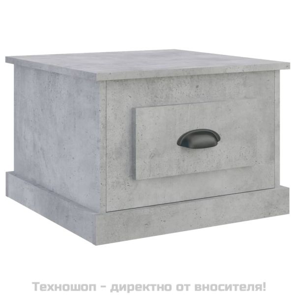 Кафе маса, бетонно сива, 50x50x35 см, инженерно дърво