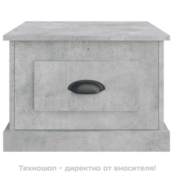 Кафе маса, бетонно сива, 50x50x35 см, инженерно дърво
