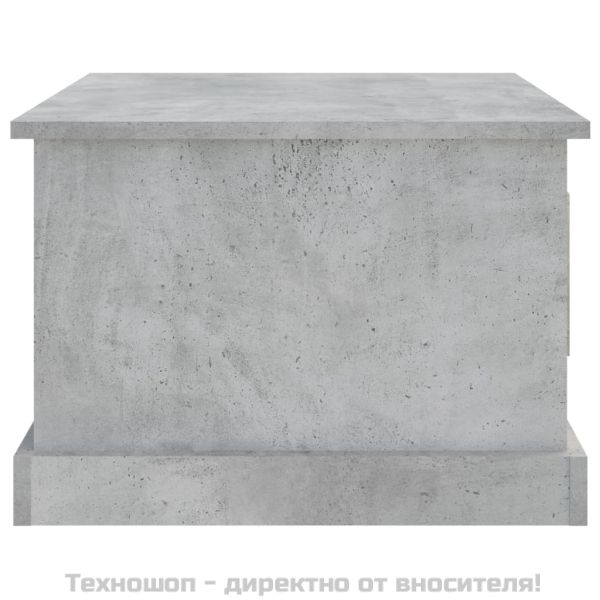 Кафе маса, бетонно сива, 50x50x35 см, инженерно дърво