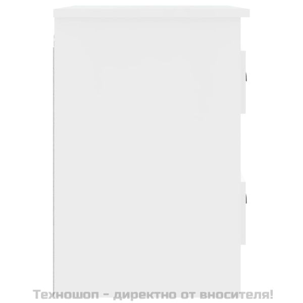 Нощно шкафче за стенен монтаж, бял гланц, 41,5x36x53 см