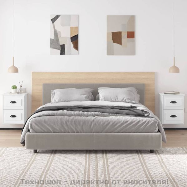 Нощни шкафчета за стенен монтаж, 2 бр, бял гланц, 41,5x36x53 см