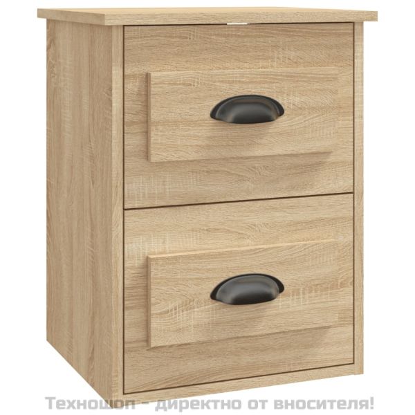 Нощни шкафчета за стенен монтаж 2 бр сонома дъб 41,5x36x53 см