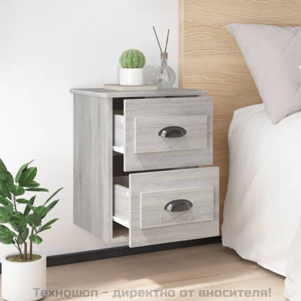 Нощни шкафчета за стенен монтаж, 2 бр, сив сонома, 41,5x36x53см
