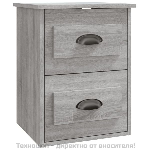 Нощни шкафчета за стенен монтаж, 2 бр, сив сонома, 41,5x36x53см