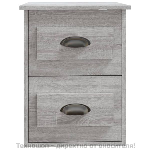 Нощни шкафчета за стенен монтаж, 2 бр, сив сонома, 41,5x36x53см