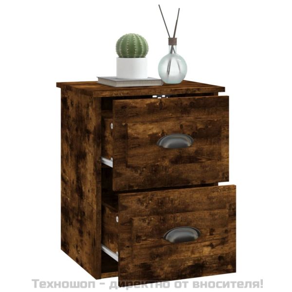 Нощно шкафче за стенен монтаж, опушен дъб, 41,5x36x53 см