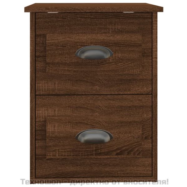 Нощно шкафче за стенен монтаж, кафяв дъб, 41,5x36x53 см