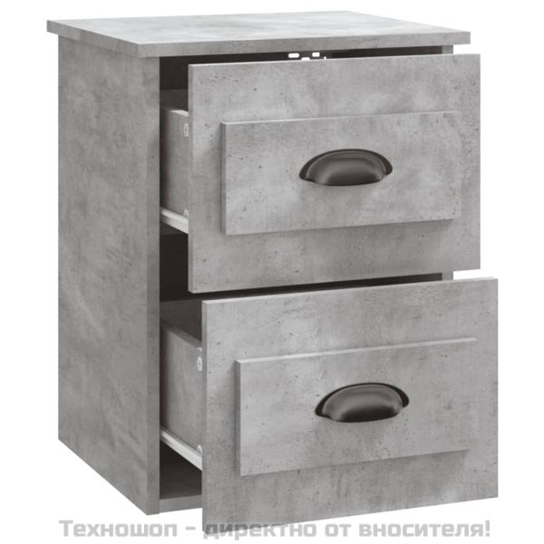 Нощно шкафче за стенен монтаж, бетонно сиво, 41,5x36x53 см