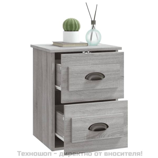 Нощно шкафче за стенен монтаж, сив сонома, 41,5x36x53 см