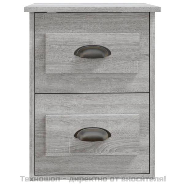 Нощно шкафче за стенен монтаж, сив сонома, 41,5x36x53 см