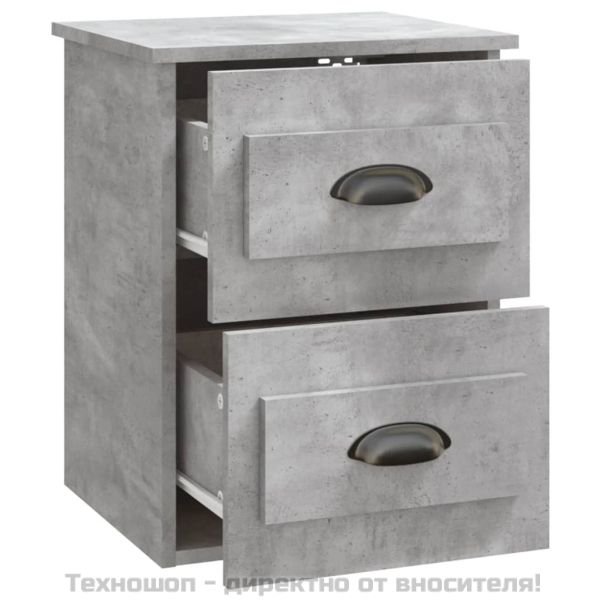 Нощни шкафчета за стенен монтаж 2 бр бетонно сиви 41,5x36x53 см