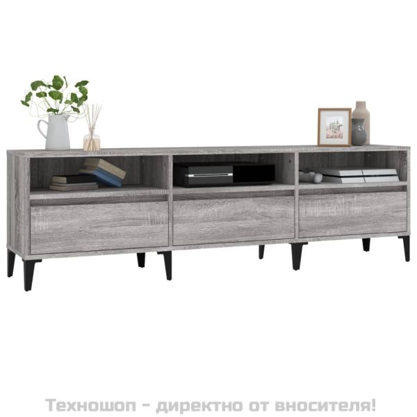 ТB шкаф, сив сонома, 150x30x44,5 см, инженерно дърво