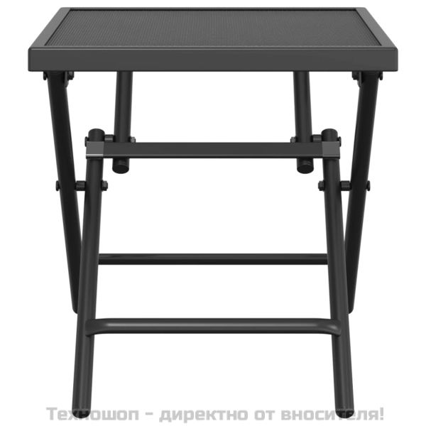 Сгъваема градинска маса, антрацит, 38x38x38 cм, стомана, мрежа