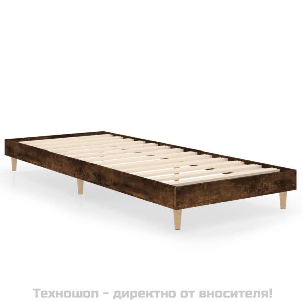 Рамка за легло без матрак опушен дъб 75x190 см инженерно дърво