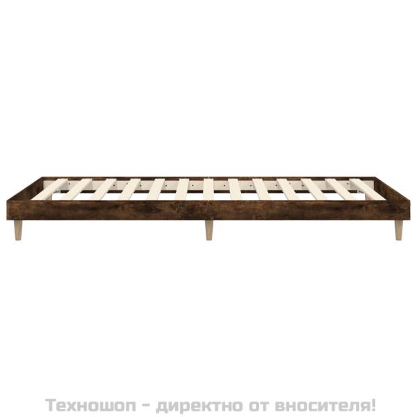 Рамка за легло без матрак опушен дъб 75x190 см инженерно дърво