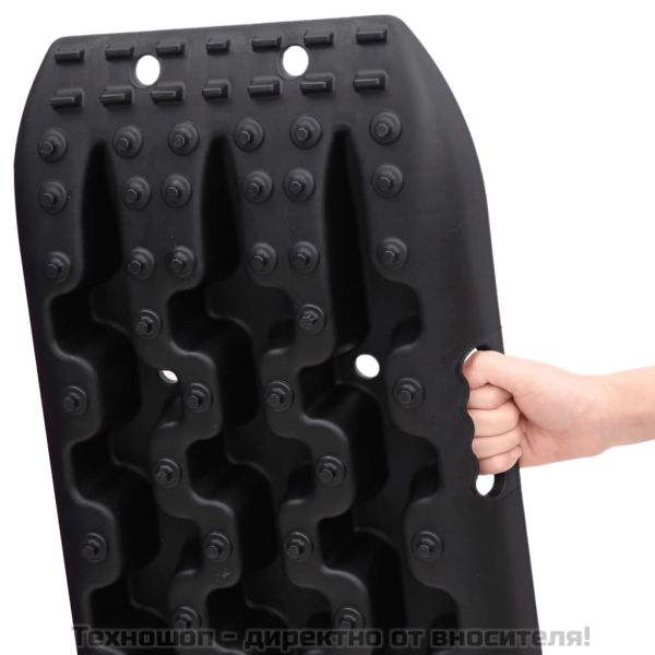 Тягови дъски, 2 бр, черни, 106х30,5х7 см, найлон