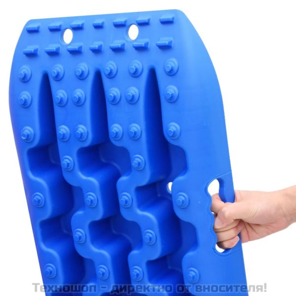 Тягови дъски, 2 бр, сини, 106х30,5х7 см, найлон