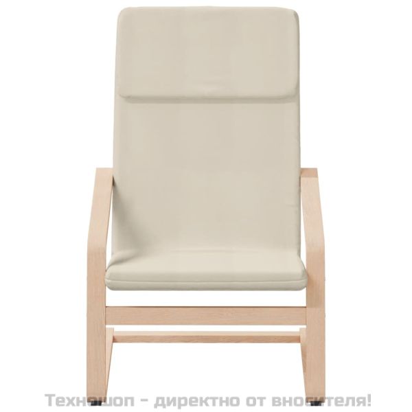 Релакс стол, кремав, текстил