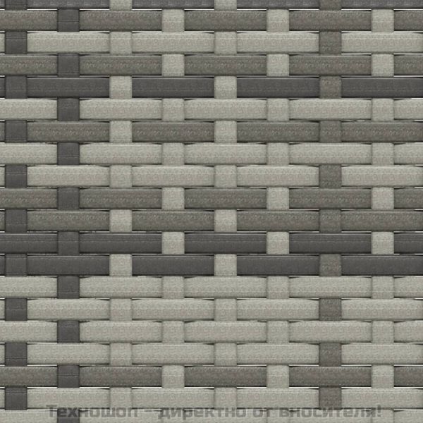 Градински лаундж комплект с възглавници 3 части сив полиратан