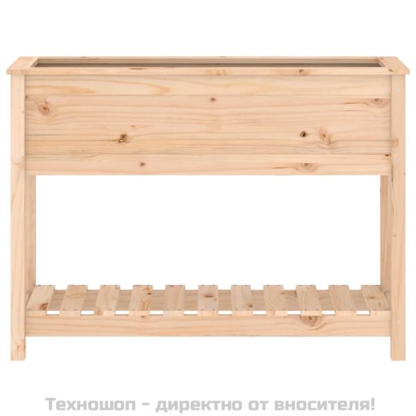 Плантер с рафт, 111,5x34,5x81 см, борово дърво масив