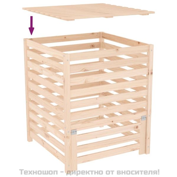 Компостер 82,5x82,5x99,5 см борово дърво масив