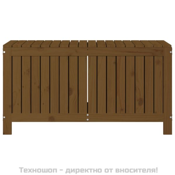 Кутия за съхранение, меденокафява, 115x49x60 см, бор масив