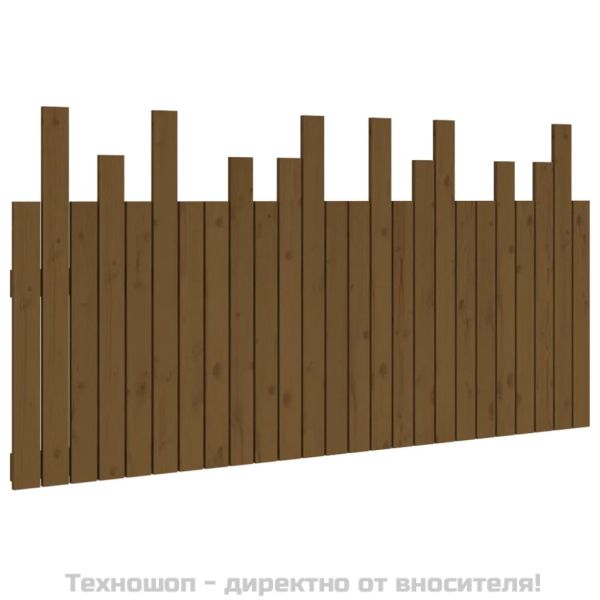 Стенна табла за спалня, меденокафява, 159,5x3x80 см, бор масив