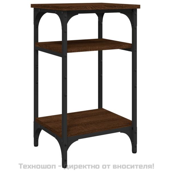 Странична маса, кафяв дъб, 35x30x60 см, инженерно дърво