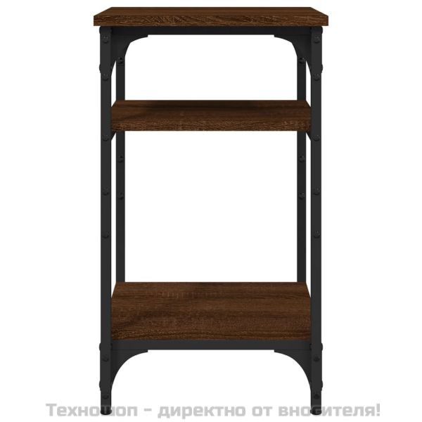 Странична маса, кафяв дъб, 35x30x60 см, инженерно дърво