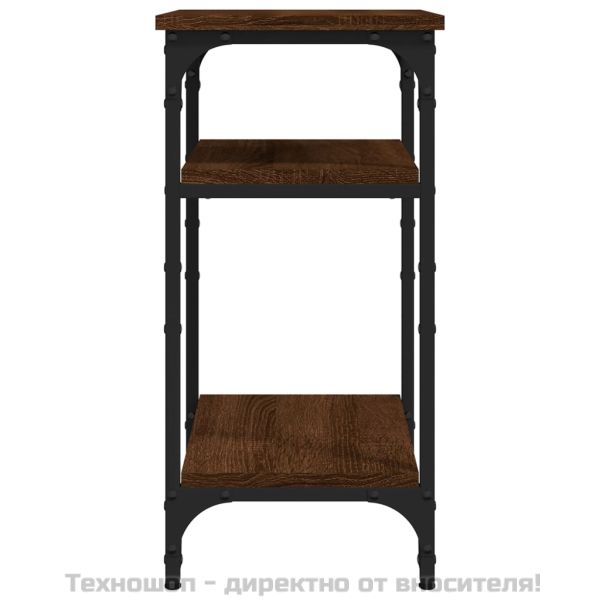 Странична маса, кафяв дъб, 35x30x60 см, инженерно дърво