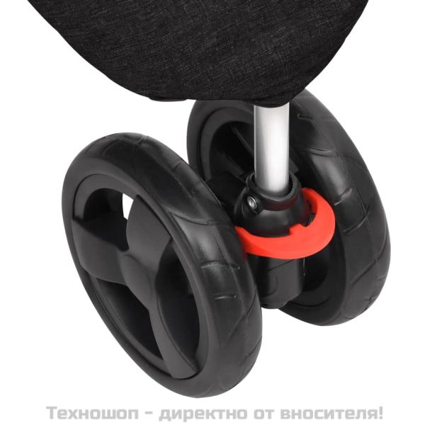 Сгъваема количка за кучета, черна, 80x46x98 см, Оксфорд плат