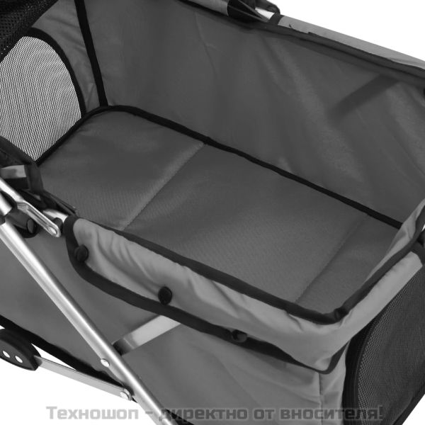 Сгъваема количка за кучета, сива, 76x50x100 см Оксфорд плат