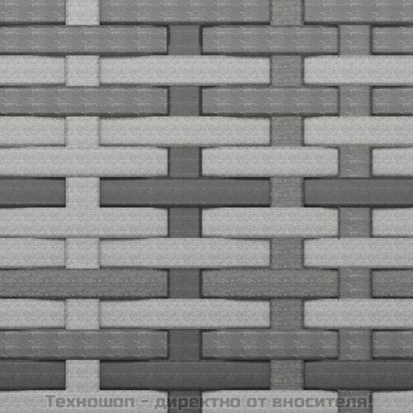 Градински табуретки с възглавници, 4 бр, сиви, полиратан