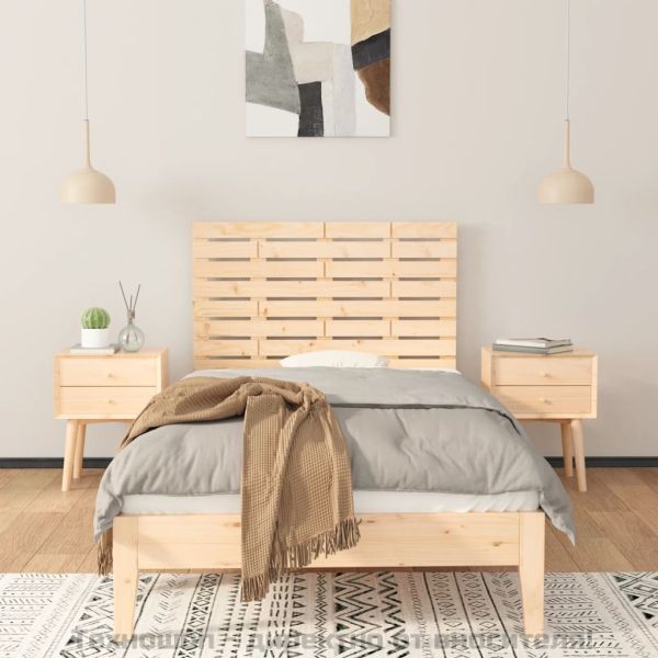 Стенна табла за спалня, 96x3x63 см, борово дърво масив