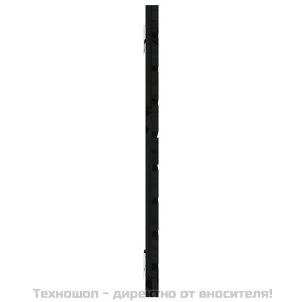Стенна табла за спалня, черна, 126x3x63 см, борово дърво масив