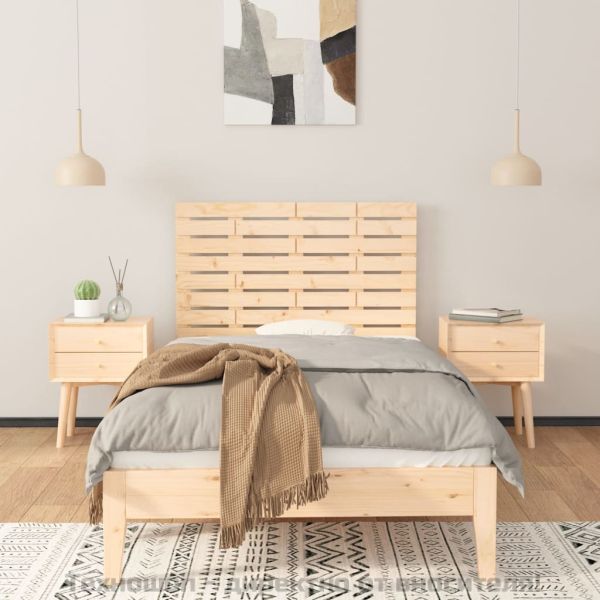 Стенна табла за спалня, 81x3x63 см, борово дърво масив