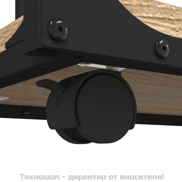 Странична маса с колела дъб сонома 50x35x55,5см инженерно дърво