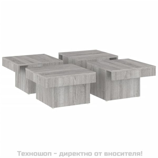 Маса за кафе, сив сонома, 90x90x28 см, инженерно дърво