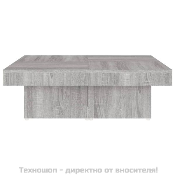 Маса за кафе, сив сонома, 90x90x28 см, инженерно дърво