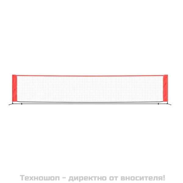 Мрежа за тенис, черно-червена, 500x100x87 см, полиестер