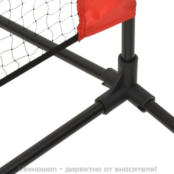 Мрежа за тенис, черно-червена, 500x100x87 см, полиестер